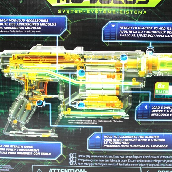Hasbro Nerf-N-Strike Modulus Ghost Ops System Shadow ICS-6 Blaster Barrel Darts - Picture 9 of 12
